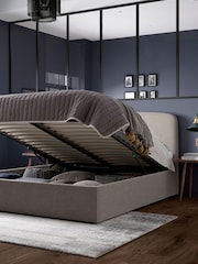 Simple Contemporary Silver Grey Matson Upholstered Ottoman Storage Bed Frame - Image 1 of 3
