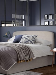 Simple Contemporary Silver Grey Matson Upholstered Ottoman Storage Bed Frame - Image 3 of 3