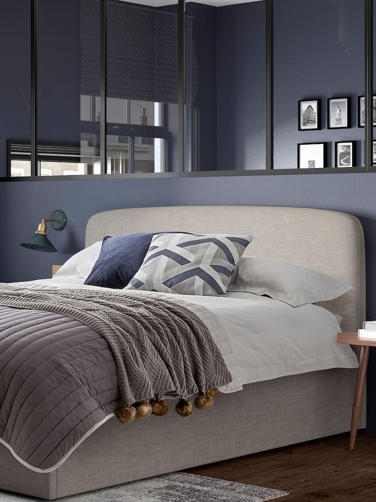 Simple Contemporary Silver Grey Matson Upholstered Ottoman Storage Bed Frame - Image 3 of 3