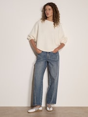 Apricot Cream Plait Knit Batwing Jumper - Image 3 of 4