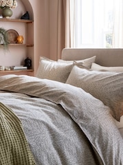 Sage Green Lara 100% Cotton Duvet Cover & Pillowcase Set - Image 1 of 4