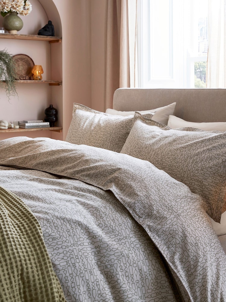 Sage Green Lara 100% Cotton Duvet Cover & Pillowcase Set - Image 1 of 4 Sage Green Lara 100% Cotton Duvet Cover & Pillowcase Set - Image 1 of 4