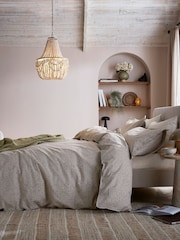 Sage Green Lara 100% Cotton Duvet Cover & Pillowcase Set - Image 2 of 4