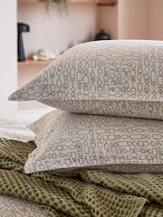 Sage Green Lara 100% Cotton Duvet Cover & Pillowcase Set - Image 4 of 4