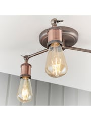 Gallery Home Copper 3 Light Flush Hamilton Flush Ceiling Light - Image 3 of 9