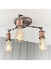 Gallery Home Copper 3 Light Flush Hamilton Flush Ceiling Light - Image 4 of 9