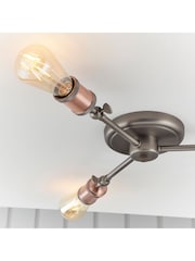 Gallery Home Copper 3 Light Flush Hamilton Flush Ceiling Light - Image 5 of 9