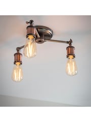 Gallery Home Copper 3 Light Flush Hamilton Flush Ceiling Light - Image 6 of 9