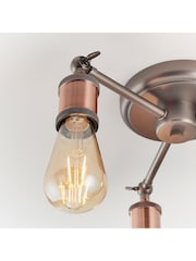 Gallery Home Copper 3 Light Flush Hamilton Flush Ceiling Light - Image 7 of 9