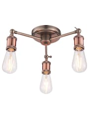 Gallery Home Copper 3 Light Flush Hamilton Flush Ceiling Light - Image 9 of 9
