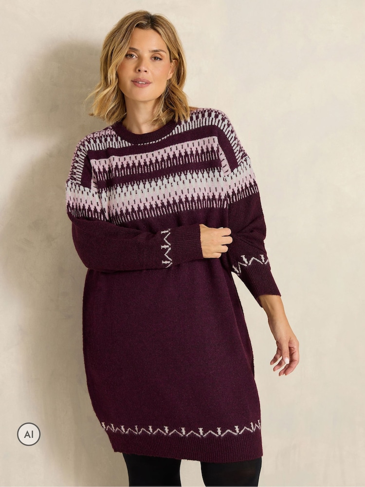 Evans Fairisle Roll Neck Jumper Dress - Изображение 1 7