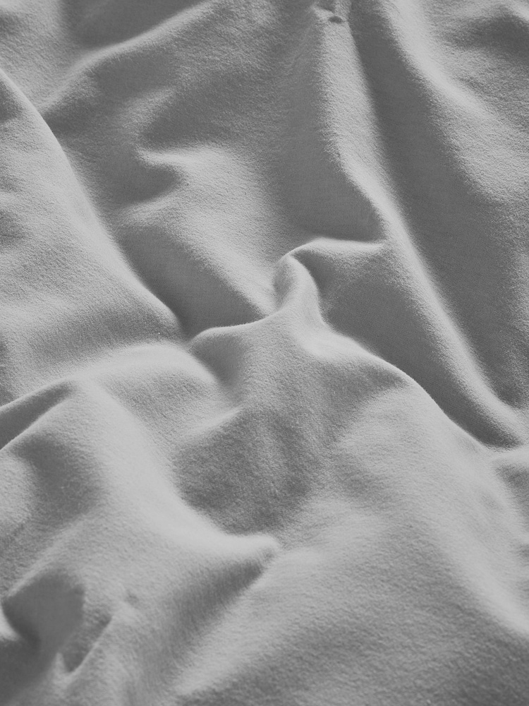 Silver Grey Brushed Supersoft 100% Cotton Duvet Cover And Pillowcase Set - Image 5 of 5 Silver Grey Brushed Supersoft 100% Cotton Duvet Cover And Pillowcase Set - Image 5 of 5