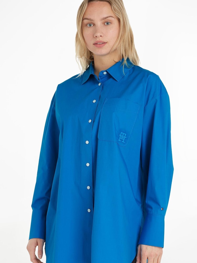 Tommy Hilfiger Hemd aus Bio-Baumwolle in legerer Passform, Blau - Bild 1 von 6