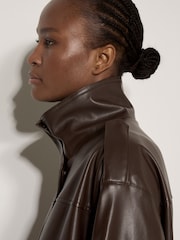 Chaqueta extragrande de cuero sintético de Apricot - Imagen 3 de 5