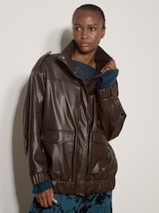 Chaqueta extragrande de cuero sintético de Apricot - Imagen 4 de 5