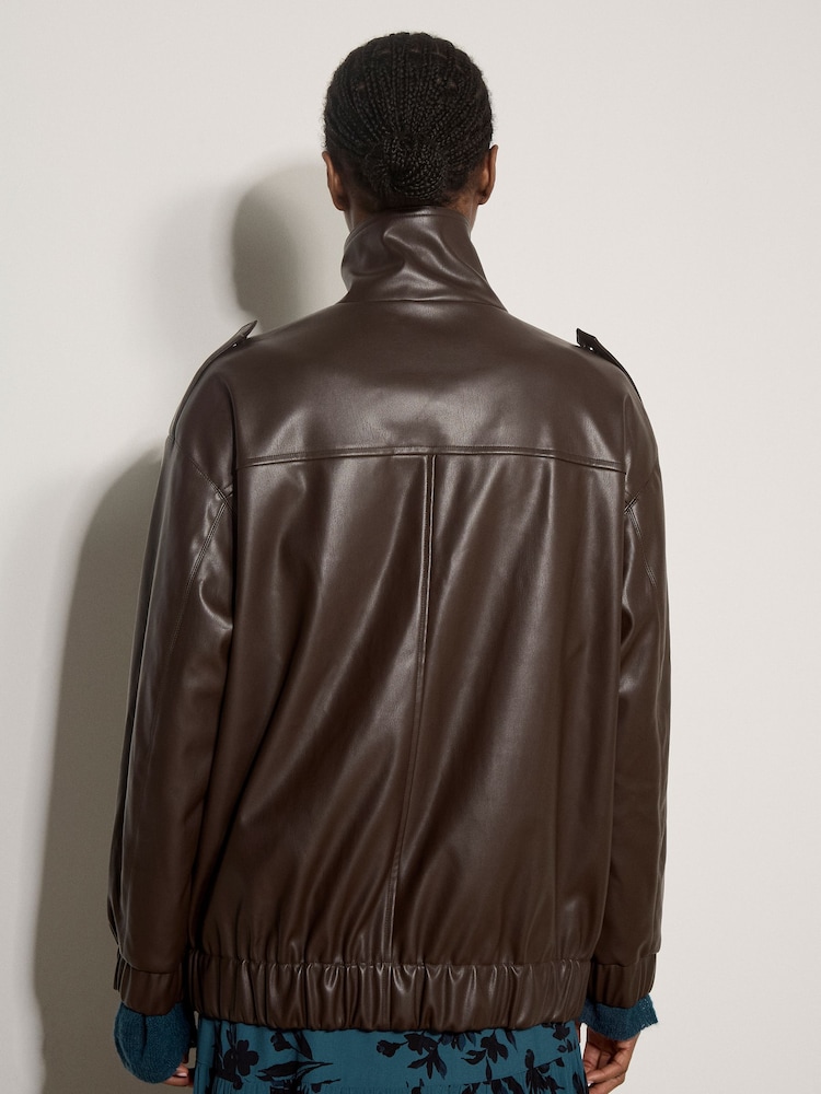 Chaqueta extragrande de cuero sintético de Apricot - Imagen 5 de 5