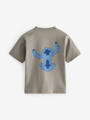 Grey Lilo & Stitch Short Sleeve 100% Cotton T-Shirt (3mths-7yrs) - Image 2 of 3