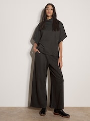 Apricot Grey Herringbone Roll Neck Batwing Top - Image 1 of 4