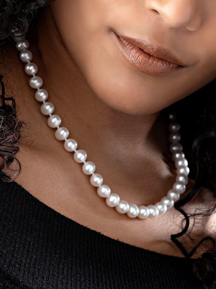 Beaverbrooks 9ct White Gold Freshwater Cultured Pearl Necklace - Image 3 of 3