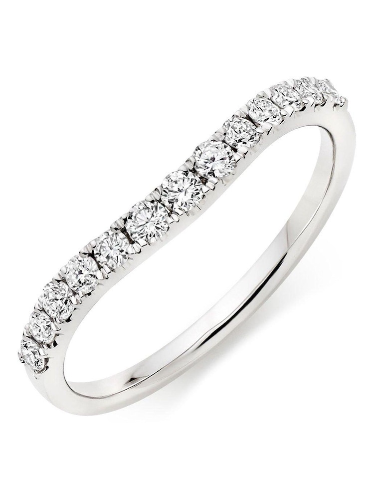 Beaverbrooks 18ct White Gold Diamond Half Eternity Wedding Ring - Image 2 of 3