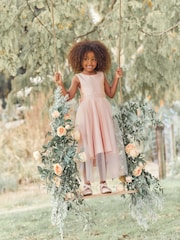 Pink Flower Girl Bow Dress (3mths-16yrs) - Image 2 of 9