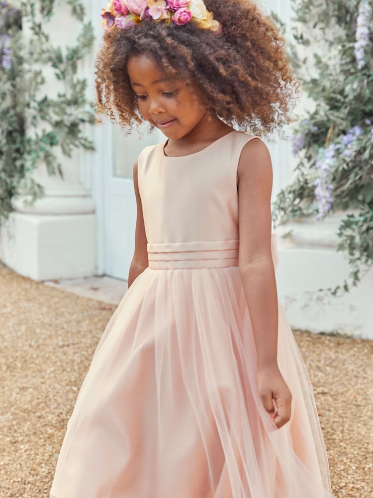 Pink Flower Girl Bow Dress (3mths-16yrs) - Image 3 of 9