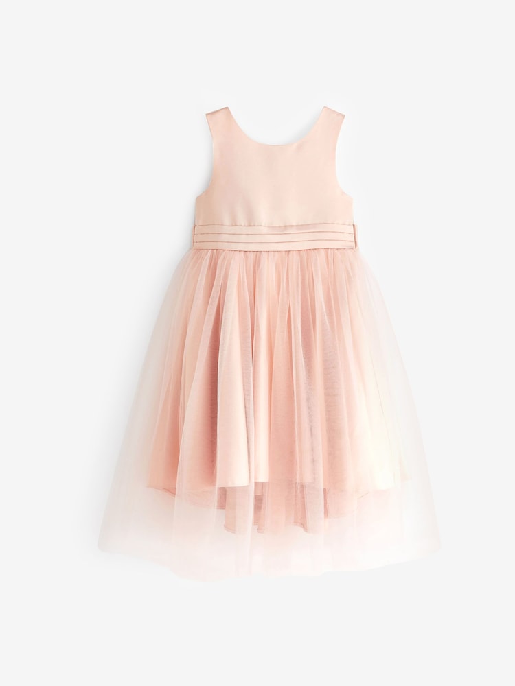 Pink Flower Girl Bow Dress (3mths-16yrs) - Image 6 of 9