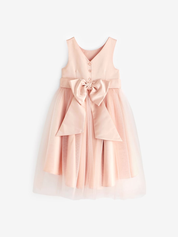Pink Flower Girl Bow Dress (3mths-16yrs) - Image 7 of 9