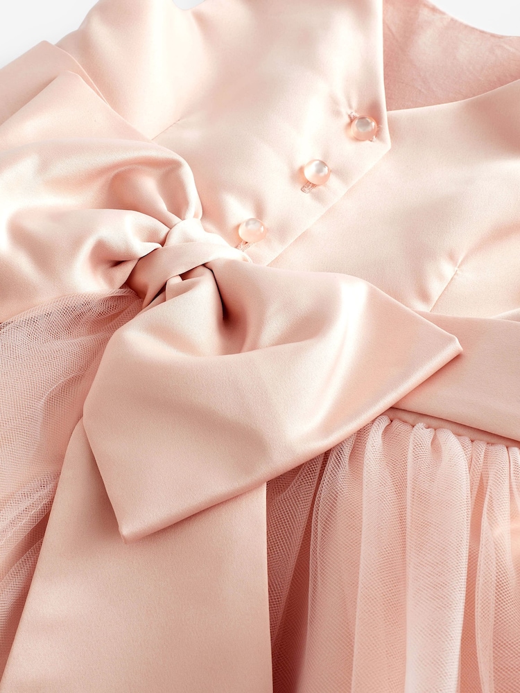 Pink Flower Girl Bow Dress (3mths-16yrs) - Image 8 of 9