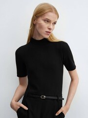 Mango Black Belt Long Jumpsuit - Image 5 of 7