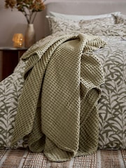 ABIGAIL AHERN x MURMUR Sage Green Tess Wonderfully Soft Waffle Throw - Image 1 of 6
