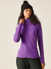 Dare 2b Purple Ventura Hooded Stretch Midlayer Fleece - Image 1 of 10