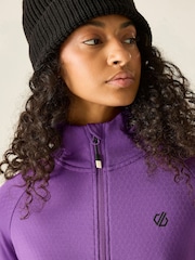 Dare 2b Purple Ventura Hooded Stretch Midlayer Fleece - Image 4 of 10