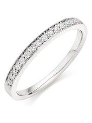 Beaverbrooks 9ct White Gold Diamond Half Eternity Ring - Image 1 of 4