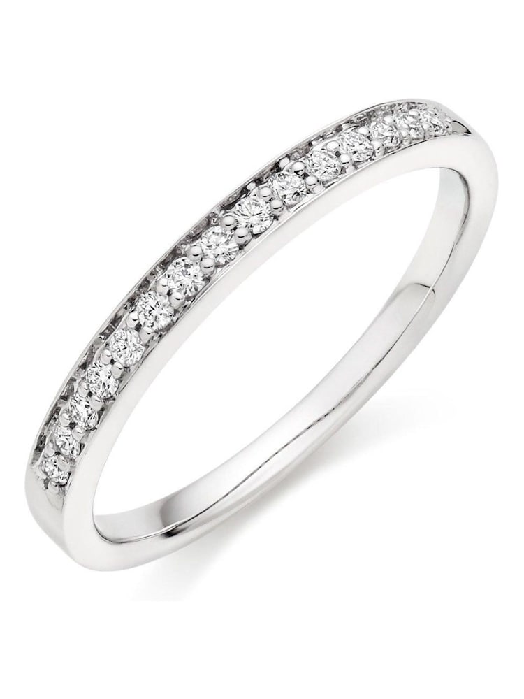 Beaverbrooks 9ct White Gold Diamond Half Eternity Ring - Image 1 of 4