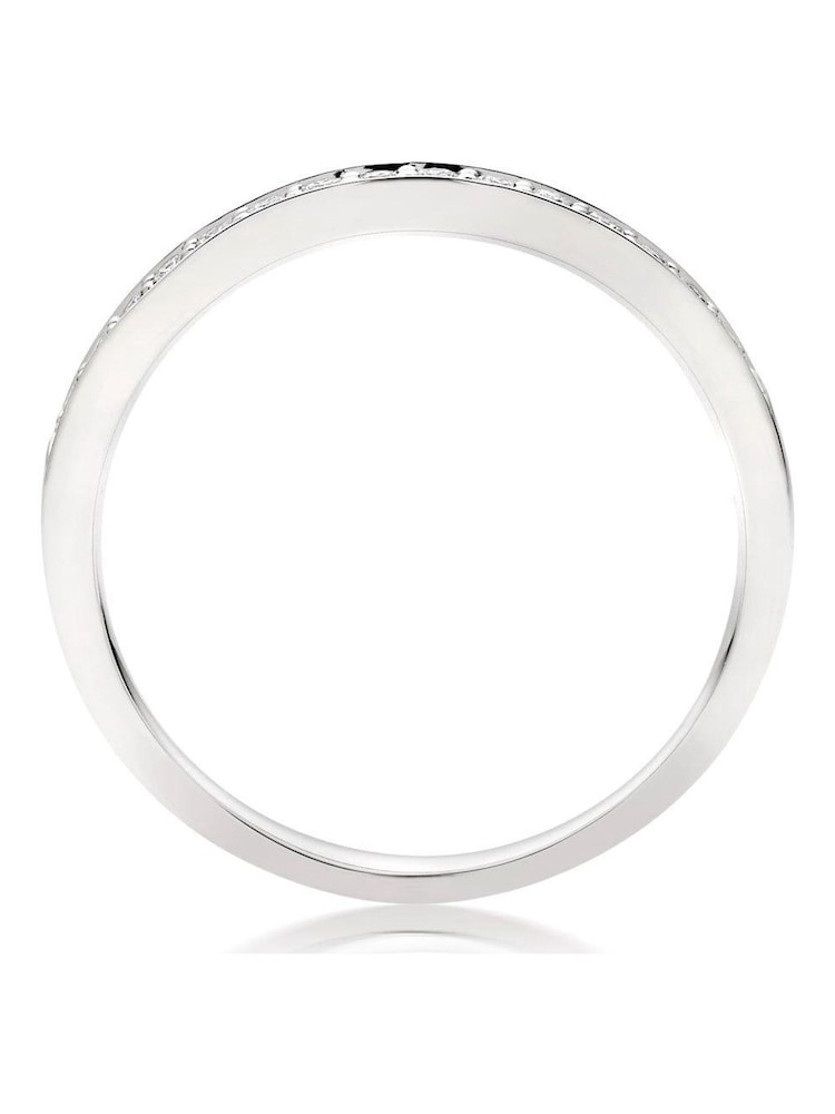 Beaverbrooks 9ct White Gold Diamond Half Eternity Ring - Image 2 of 4