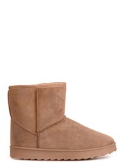 Linzi Brown Faux Suede Faux Fur Lined Ankle Boots - Image 2 of 4