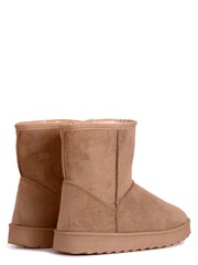 Linzi Brown Faux Suede Faux Fur Lined Ankle Boots - Image 4 of 4