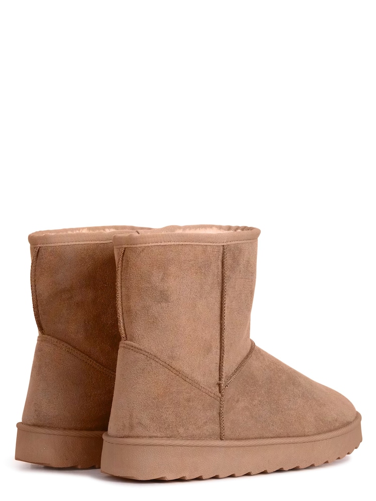 Linzi Brown Faux Suede Faux Fur Lined Ankle Boots - Image 4 of 4