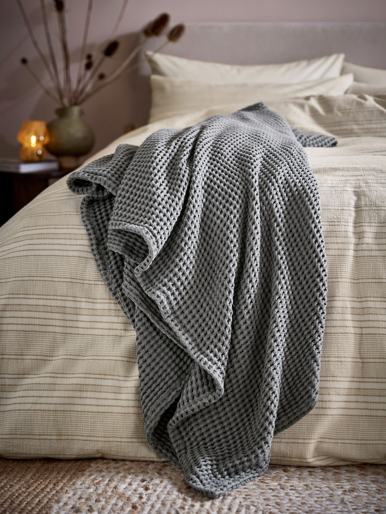 ABIGAIL AHERN x MURMUR Charcoal Tess Wonderfully Soft Waffle Throw - Image 1 of 5 ABIGAIL AHERN x MURMUR Charcoal Tess Wonderfully Soft Waffle Throw - Image 1 of 5