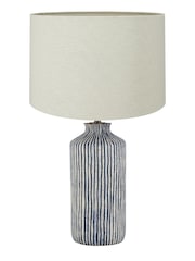 Pacific Blue Bude Blue/White Stripe Stoneware Table Lamp - Image 2 of 3