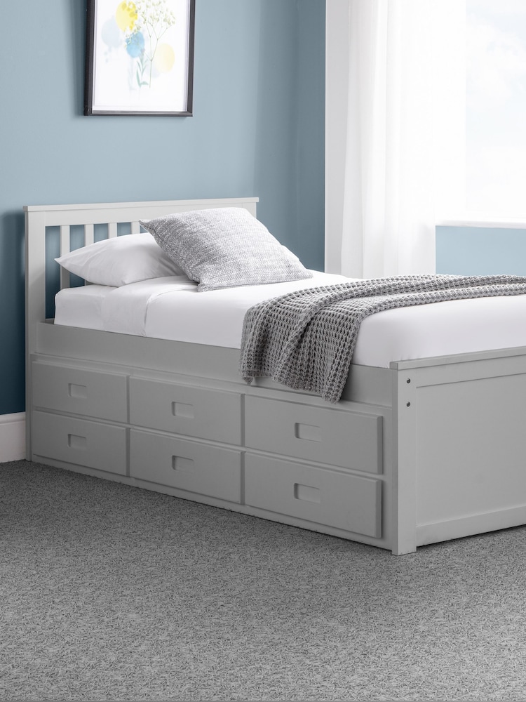 Julian Bowen Grey Maisie 3 Drawer Storage Bed with Pull Out Underbed - Image 1 of 4