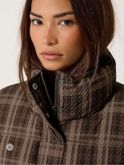 PixieGirl Petite Brown Check Puffer Coat - Image 4 of 6