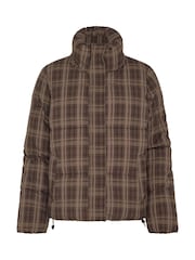 PixieGirl Petite Brown Check Puffer Coat - Image 5 of 6