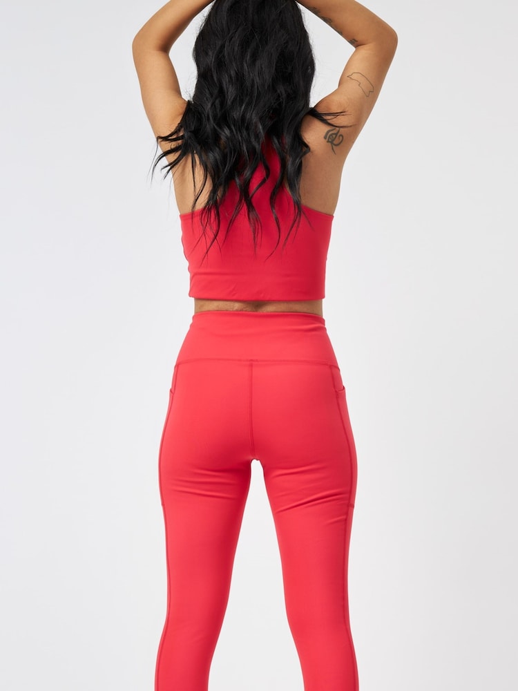 Girlfriend Collective Red 7/8 Pocket High Rise Leggings - Image 2 of 8