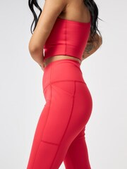 Girlfriend Collective Red 7/8 Pocket High Rise Leggings - Image 5 of 8