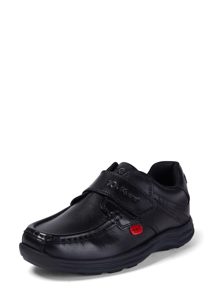 Kickers Black Reasan Strap Leather Shoes - Image 2 of 5