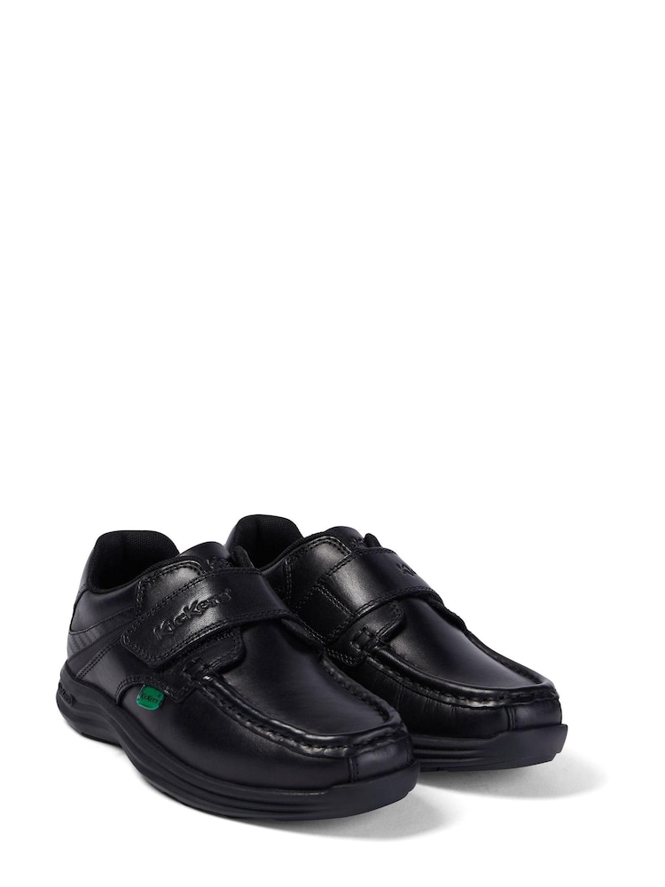 Kickers Black Reasan Strap Leather Shoes - Image 3 of 5