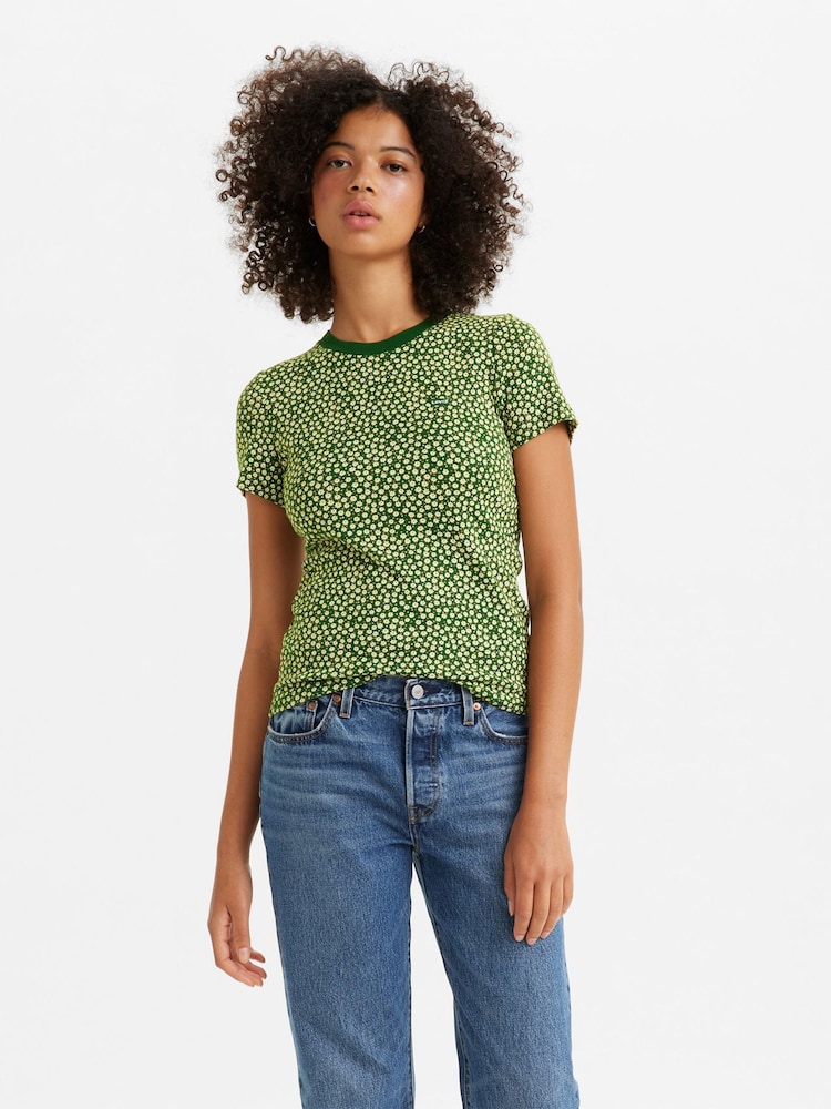 Levi's® Green Baby Rib 100% Cotton T-Shirt - Image 1 of 3