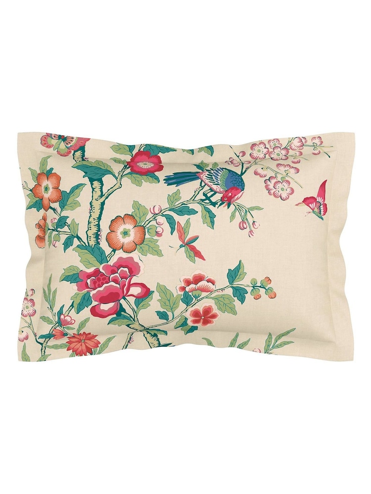V&A Green Chinese Magpie Floral 100% Cotton Duvet Cover & Pillowcase Set - Image 5 of 5 V&A Green Chinese Magpie Floral 100% Cotton Duvet Cover & Pillowcase Set - Image 5 of 5